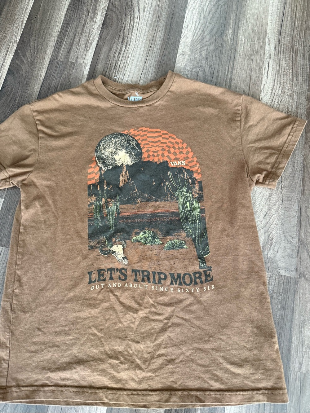 Vans Brown Graphic Desert Tee with Orange Accents